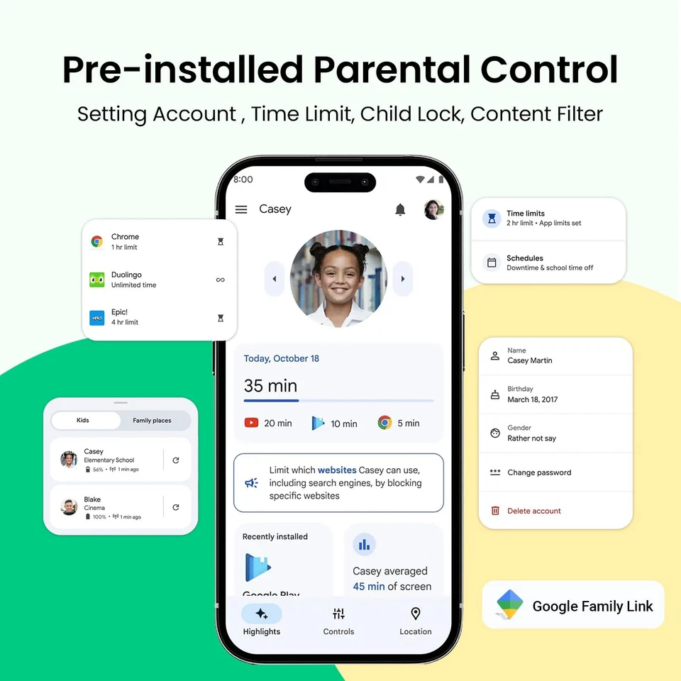 2025 Kids Tablet, 10.1 Inch Android 15 Tablet for Kids, 8+64GB Storage (1TB E... - Image 4 of 4
