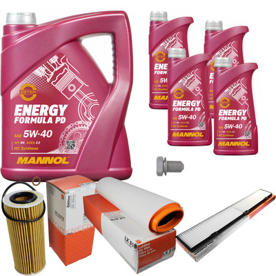 MAHLE Inspektionspaket 9 L MANNOL Energy Formula PD 5W-40 für BMW 3er 330d