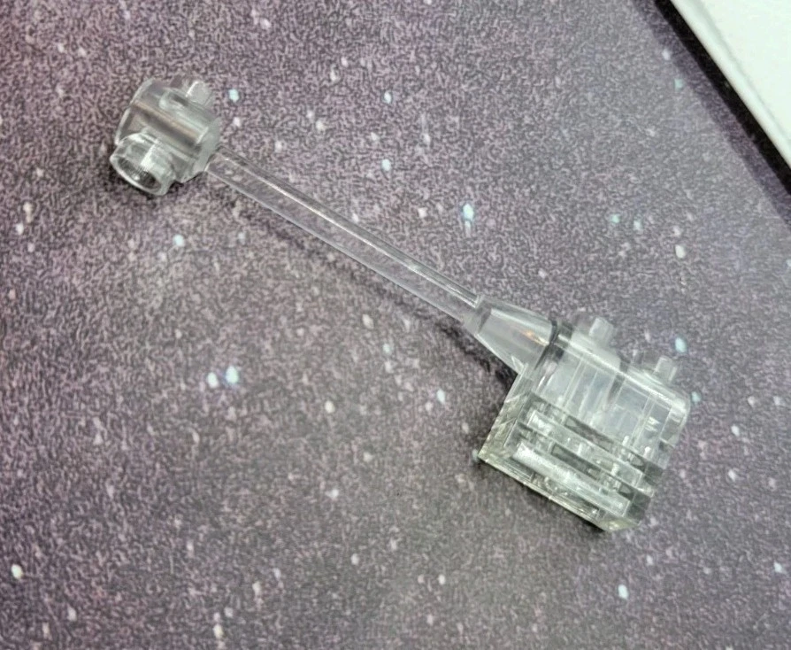 LEGO BAR 1X8 W/ BRICK 1X2 CURVED TOP END (1 PCS) - TRANSPARENT CLEAR - Image 2 of 3