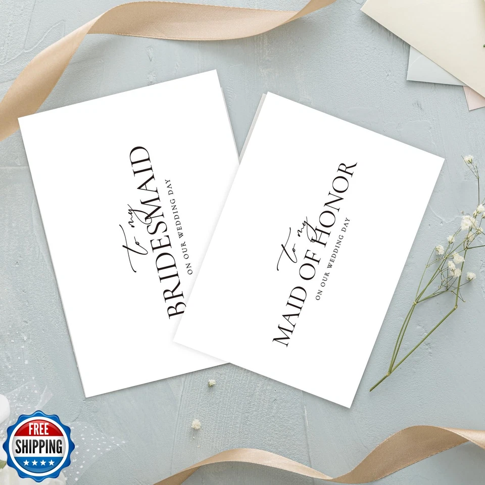Tarjeta del día de mi boda LADYandHOME To My Bridesmaid On My Wedding, tarjeta de agradecimiento de dama de honor Foto 4 de 4