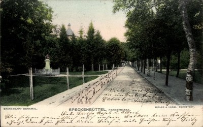 Ak Speckenbüttel Lehe Bremerhaven, Brinkmann-Denkmal,  Parkstraße,... - 5038424