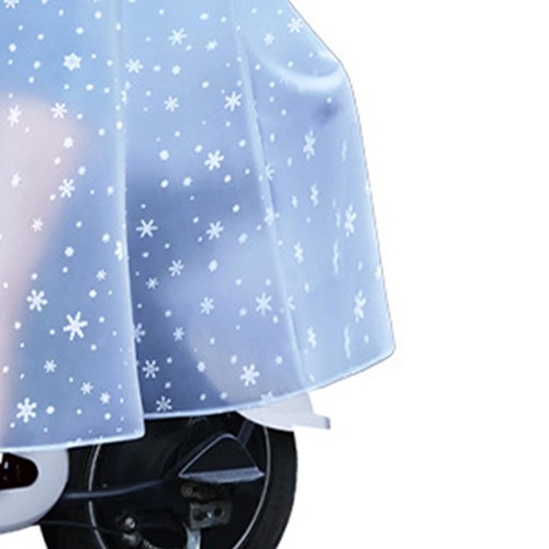 Rain Poncho PVC White Snowflake Pattern Women Transparent Cycling - Picture 5 of 12
