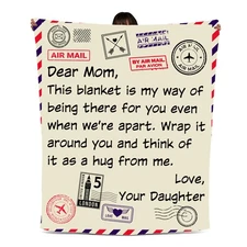 Mom Jersey Fleece Letter Blanket 50" x 60"