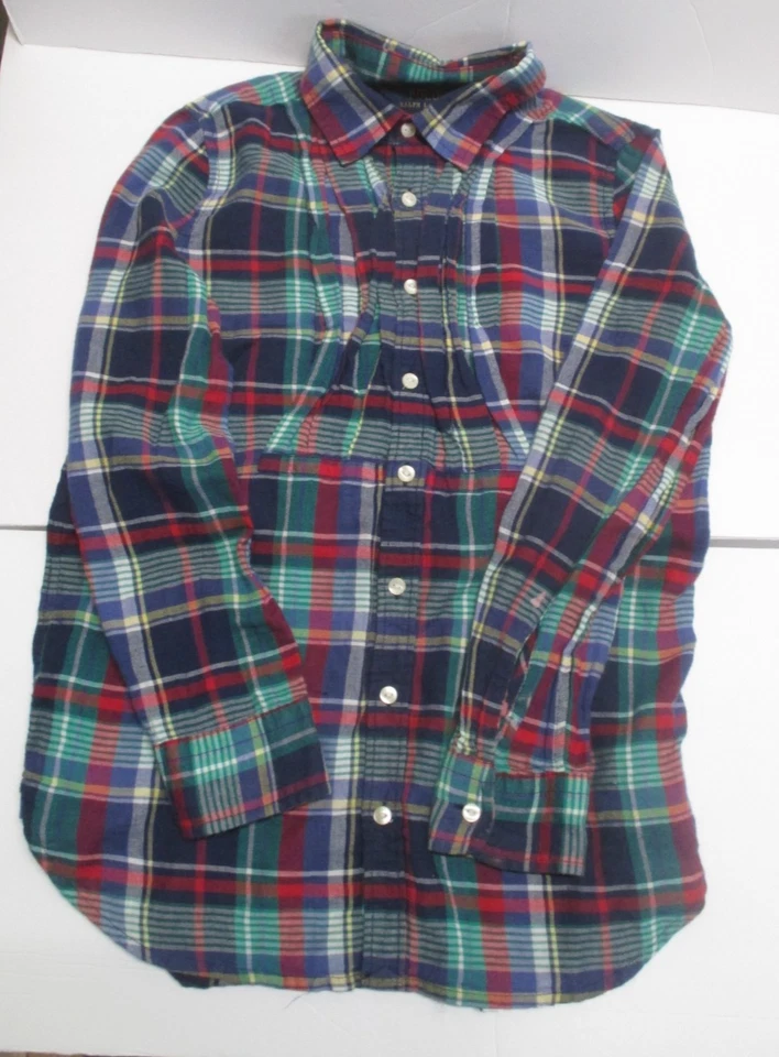 2 GIRLS RALPH LAUREN BLUE PLAID SHIRT & NEW GYMBOREE GRAY SKIRT SIZE 10 & 10 12 - Image 2 of 4