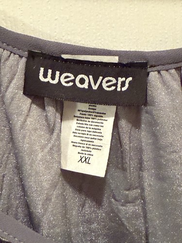 Weavers Tank Top Velvet Grey Adjustable Straps Size XXL - Picture 3 of 5