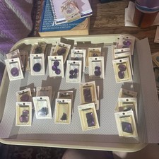 Purple Rhinestones Various Sizes. 40 Carded FlatBack Factory Sealed Gems.