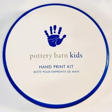 Pottery Barn Kids Hand Print Kit Baby Keepsake Plaster Mold Tin New Open Box