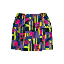 Vintage 80s Wrap Skirt Multi-color Abstract Groovy Artsy Maximalist Eclectic