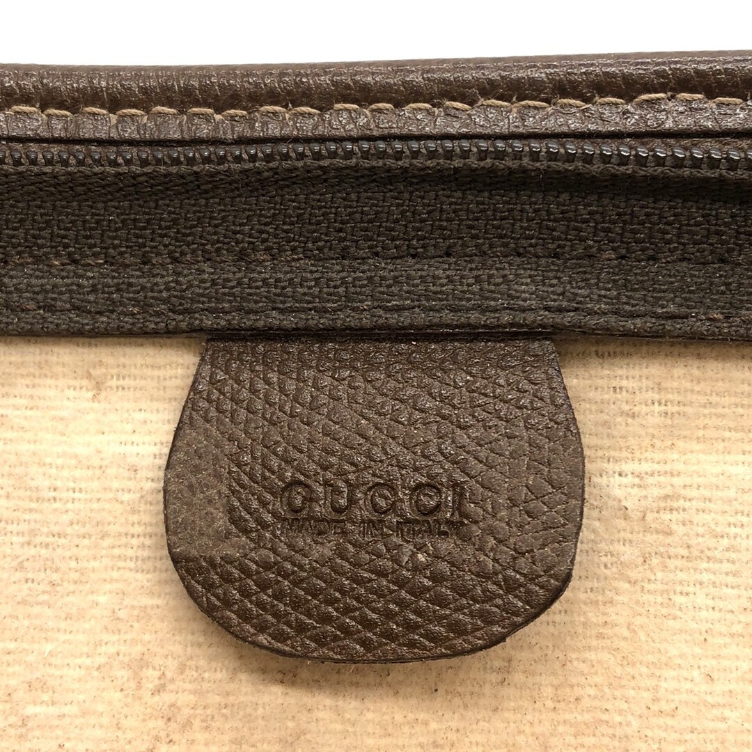 Old Gucci GG Supreme Canvas Leather Brown Clutch Second Bag Vintage 27x18x7cm thumbnail 7