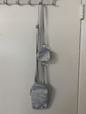 lululemon Gray Camo Mini Crossbody Bag Zip Closure Detachable Strap Pockets