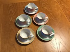 5 X Vintage Multicoloured Steelite Cups And Saucers in VGC