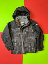 Columbia Boys Winter Coat 10-12 Youth Black Gray Kids Fleece Lined Warm Hooded