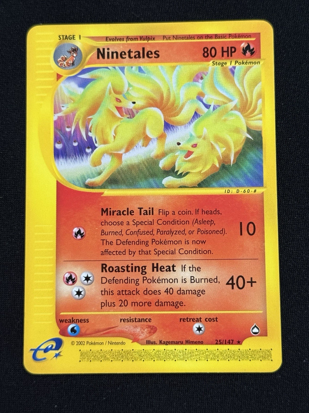 Ninetales #25/147 - Pokémon TCG - Aquapolis E-Reader - Rare - NM