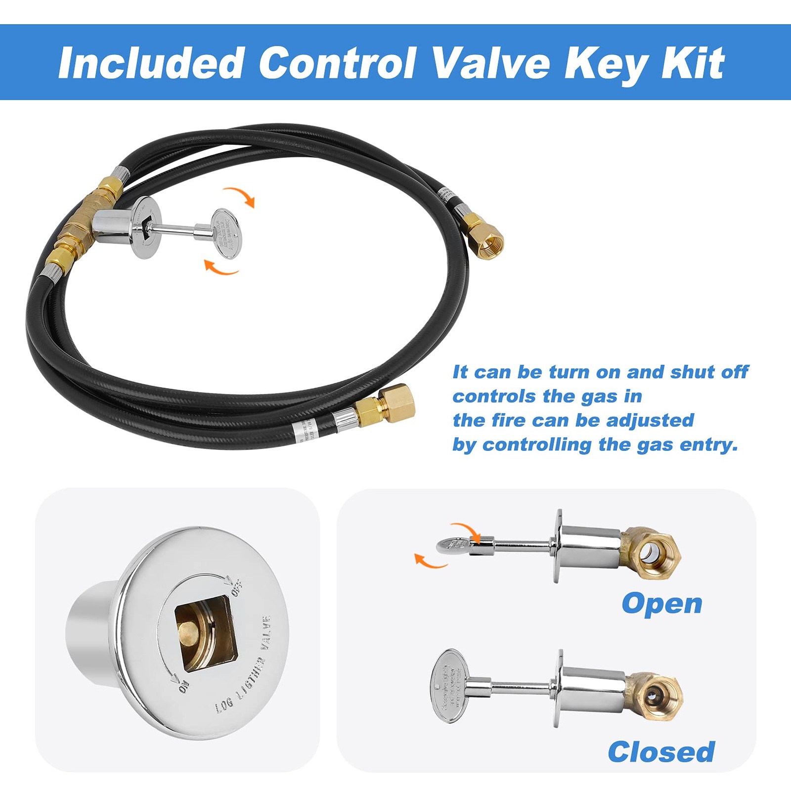 Skyflame Natural Gas Connection Hose Complete NG Fire Pit Installation Kit fr...