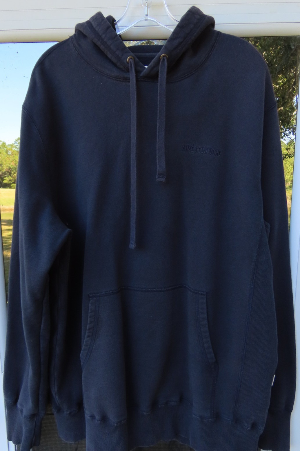 Aime Leon Dore Dark Blue Hoodie Mens Pure Cotton Pullover Hooded Sweatshirt XL