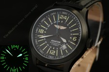 Orologio meccanico stile MILITARE automatico modalità 24H Raketa AVIATOR russo NOS!!