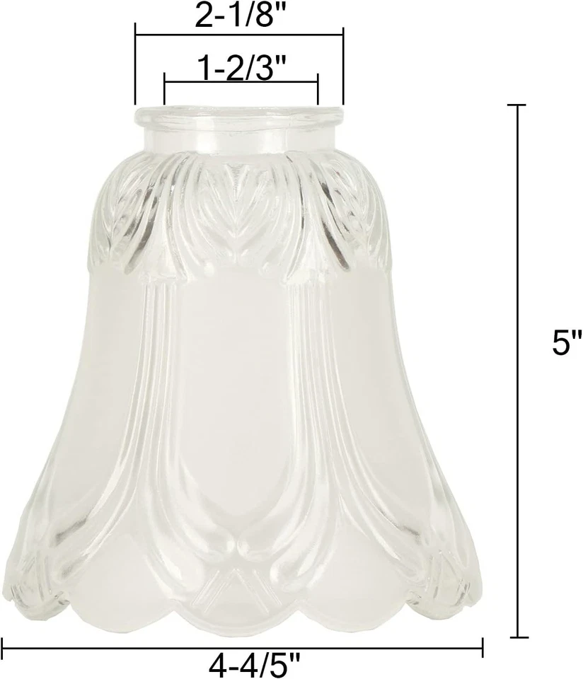 Set of 4 Clear & Frosted Glass Ceiling Fan Light Covers - Image 4 of 4