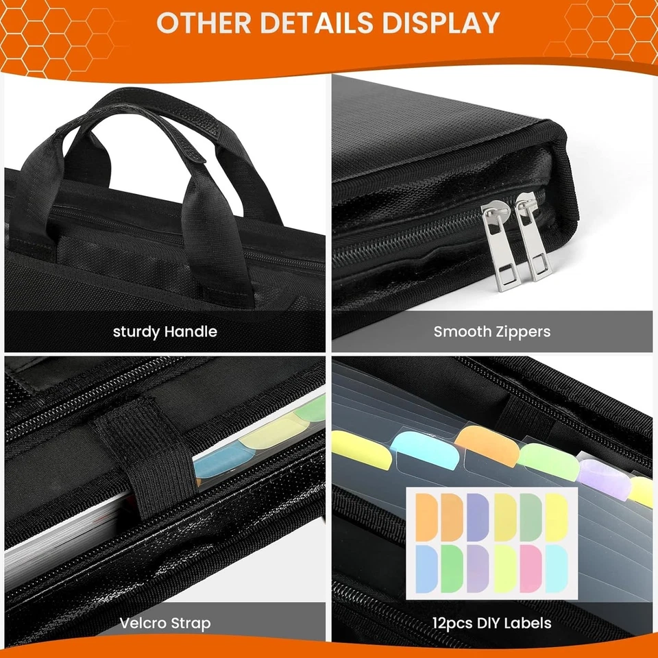 Important Document Organizer with Handle, Fireproof Accordion File Organizer wit - Image 4 of 4