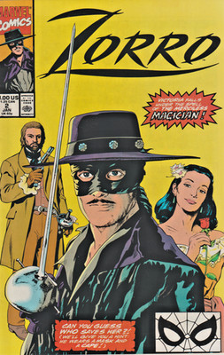 ZORRO #2  THE  MERCILESS MAGICIAN   MARVEL  1991  NICE!!!