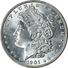 1901-O Morgan Silver Dollar PCGS MS65 Blazing White Gem Nice Strike - STOCK