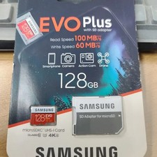 Samsung EVO Plus 128GB Micro SD Card with Adapter, New