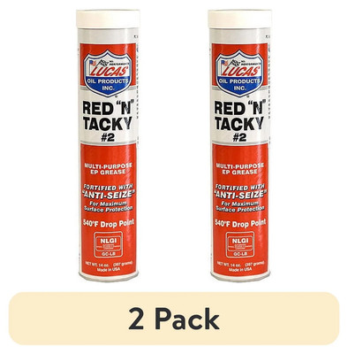 (2 Pack)  10005 Multi-Purpose Red N Tacky EP Grease - 14 Ounce - Dimensions Heig