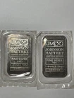 2 Johnson Matthey 1 Oz .999 Silver Bars.