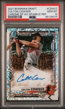 2021 Bowman Draft Colton Cowser Chrome Auto Sparkle Refractor /71 PSA 10