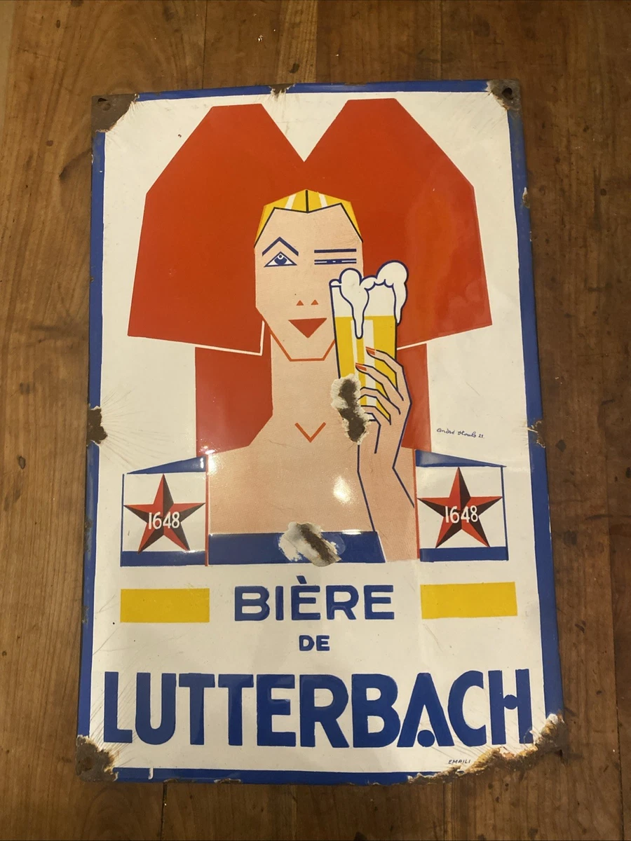 Panneau Publicitaire Rétro – Bière Franciscaine – Tôle 20x30 Cm – Décoration Oktoberfest Bavière
