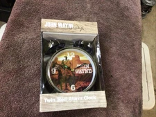 Rare John Wayne Twin Bell Alarm Clock Horse Rider New In Box
