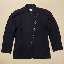 Vintage Christian Dior Navy Women s Blazer Jacket Size 12 Made In USA