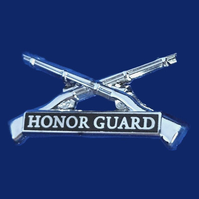 HONOR GUARD-CROSS RIFLE PIN: 1-1/8'', Silver-Nickel Plated, #163