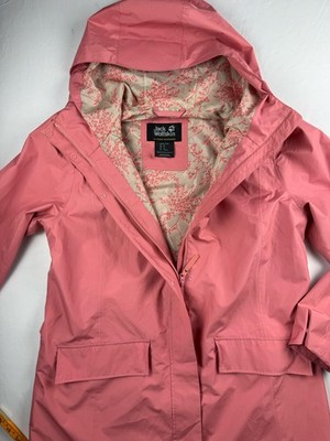 Jack Wolfskin Women s Texapore Waterproof Parka Rain Jacket Dust Pink Floral XL