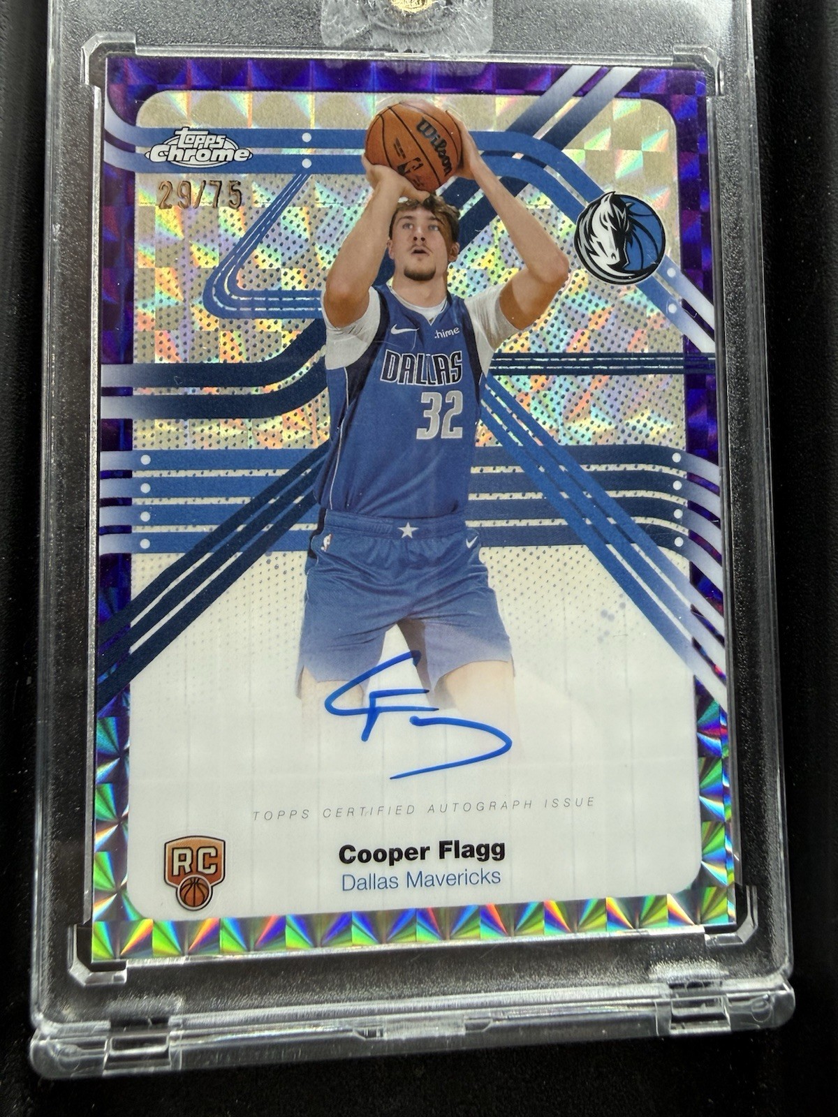 2025 Topps Chrome Cooper Flagg True Purple On Card Auto Rookie Next Stop #/75