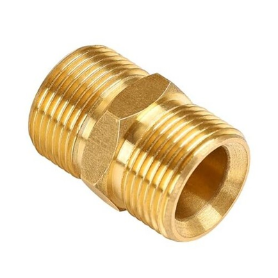 #ad Pressure Washer Hose Connector Solid Brass Double M22 14mm Male 1pcs Golden $19.98