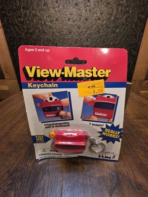Keychain Mini Miniature View-Master Red Viewer Basic Fun 331-0 Tyco 1997 VTG New