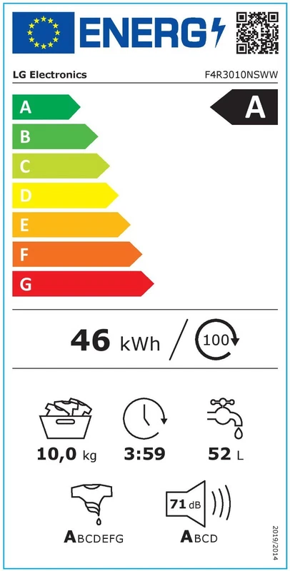 Lavatrice 10 Kg LG Risparmio Energetico AI Classe A -10% Vapore Inverter Bianco, fotografia 15 di 17