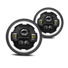 7 Inch LED Headlight Round Headlight with Hi/Lo Beam, DRL and Amber Turn 2 Pack