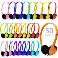 Classroom Headphones Bulk 50 Packs Multi Color for School Students Kids Child...