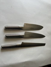 Global Classic 3 Piece Kitchen Knife Set - Silver G-9,G2,G-80