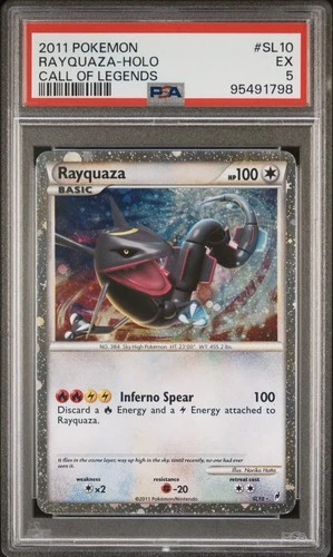 Pokemon Rayquaza SL10 Holo Call Of Legends PSA 5