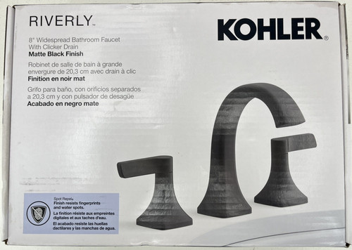 Kohler Riverly Widespread Bathroom Sink Faucet Matte Black | PR38330-4D-BL-A
