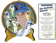 1993 Hamilton Collection Nolan Ryan “The Strikeout Express” Plate #1454T w/ COA
