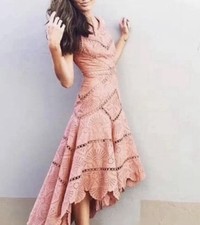 Zimmermann Jasper Fan Dress Size 1 / AU / 10 US Broderie Cotton Dusty Pink EUC