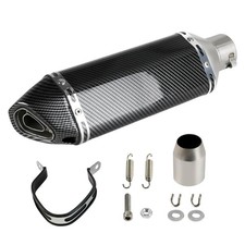 Carbon Fiber Exhaust Muffler 1.5-2 Inlet Slip On W Removable Db Killer