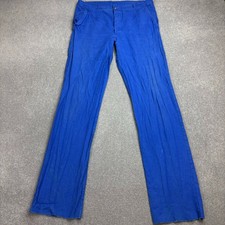 VINTAGE French Trousers Adult 38x39 Blue Workwear Chore Distressed Sanfor Mens