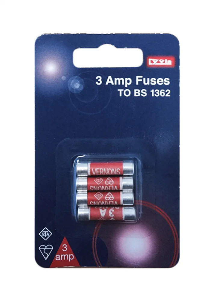 Fuse 4 x 3A Plug Top Fuses BS1362 Lyvia Electrical 1003