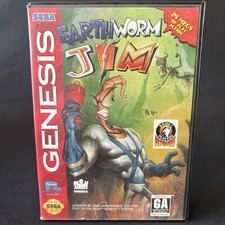 Earthworm Jim 1 (Sega Genesis, 1994) CIB Complete w/ Manual Tested Authentic