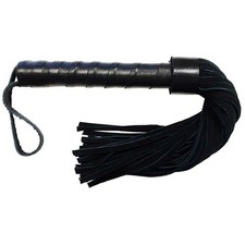 Rouge Short Suede Flogger With Leather Handle Black