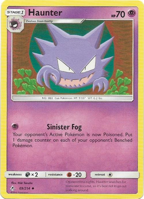Haunter 69/214 Uncommon Unbroken Bonds Pokemon Near Mint